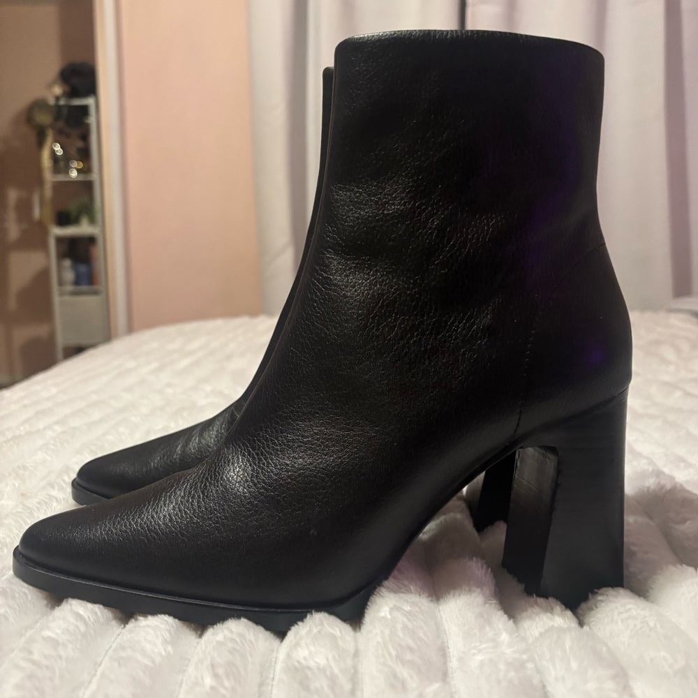 Black Leather Ankle Boots